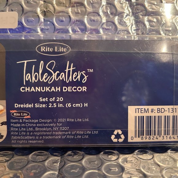Chanukah Hanukkah TABLE SCATTERS Decor Menorah Dreidel Size 2.5" Rite Lite NEW!! - Picture 5 of 5